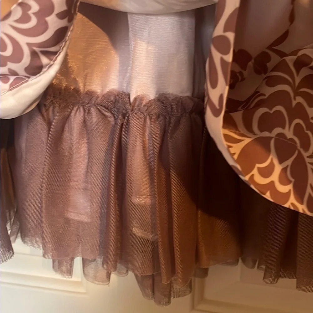 Baby Gap Elegant Floral Kids Dress in Beige and Brown